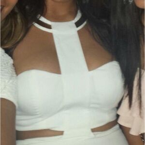 White cut out dress